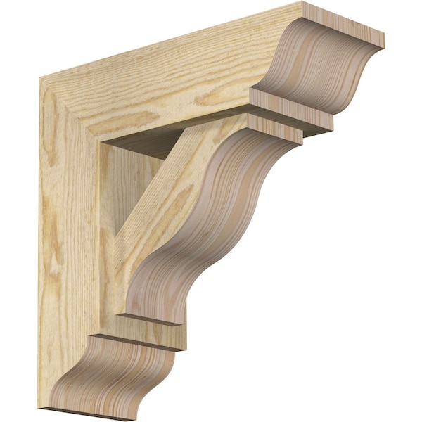 Ekena Millwork Funston Traditional Rough Sawn Bracket w/ Offset Brace, Douglas Fir, 6"W x 16"D x 16"H BKT0604X16X16FST01RDF - main